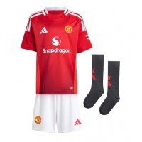 Dres Manchester United Alejandro Garnacho #17 Domáci pre deti 2024-25 Krátky Rukáv (+ trenírky)